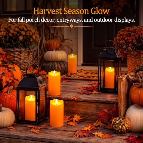 Halloween Orange Waterproof LED Candles (2 Count)