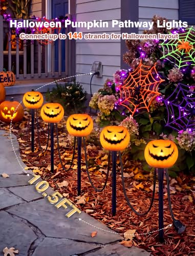 10.5FT Halloween Pumpkin Pathway Lights (5 Count)