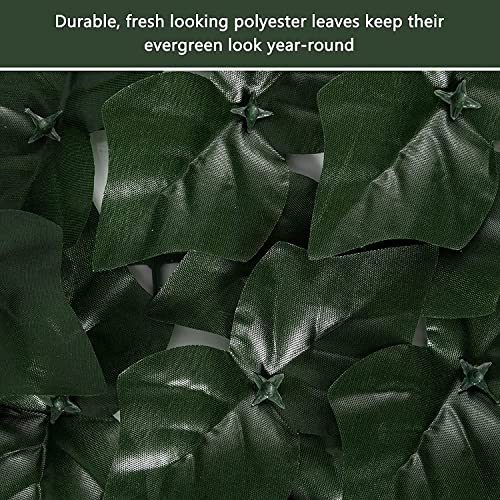 Faux Ivy Privacy Fence Screen Outdoor Expandable Artificial Greenery Roll Fake Hedge Wall Patio Green Plastic Leaf Plant Vine Grass Panels Gate Covering for Garden Yard Balcony