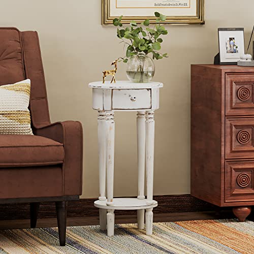 Tall End Table with Drawer