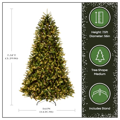7.5ft Pre Lit Jersey Fraser Fir Medium Christmas Tree