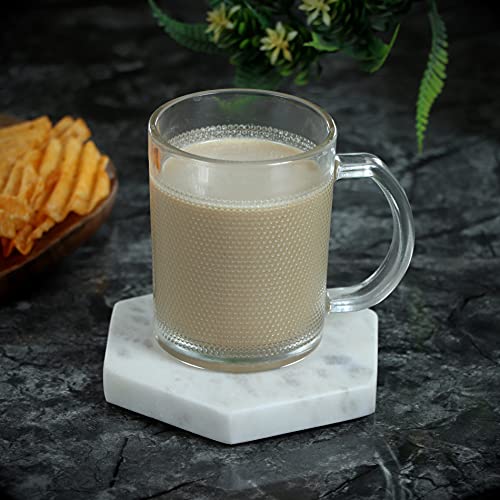 Set of 6 Hexagon Marble Coasters (25 Count)