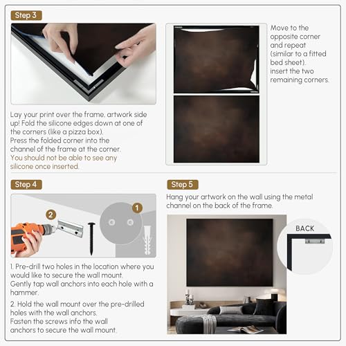 60"x72" Extra Large Framed Wall Art Dark Brown Abstract Moody Illustration for Home Living Room Bedroom Decor