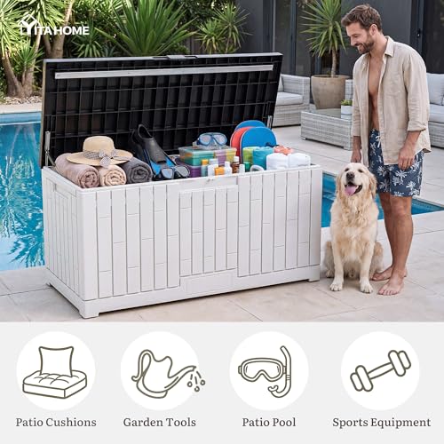 Large Deck Box 120 Gallon Resin Outdoor Storage Box