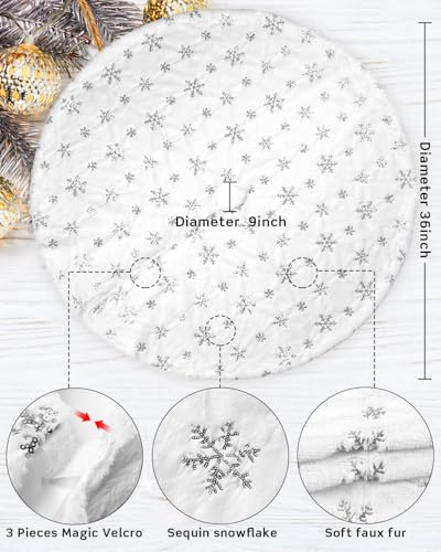 36 Inches Faux Fur Christmas Tree Skirt