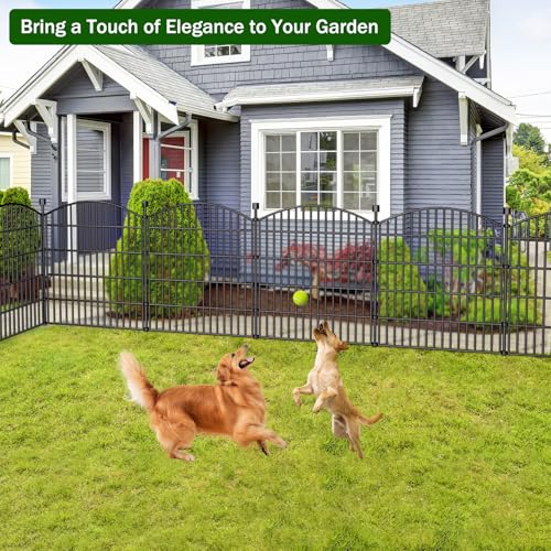 10 Panel No Dig Decorative Garden Fence 32" H x 23.6'L Outdoor Dog Barrier (62.77 Sq Ft)