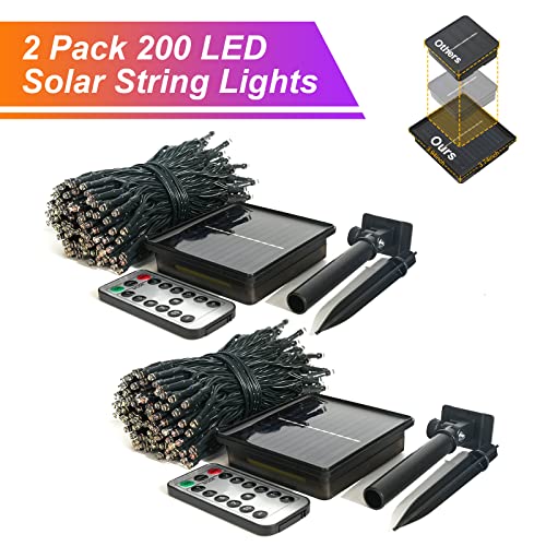 2 Pack Solar String Lights Outdoor Waterproof (151 Foot)