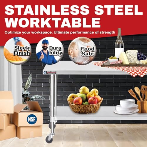 30x48 NSF Stainless Steel Cart Work Table