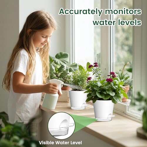 6 inch Self Watering Pots for Indoor Outdoor Plants (6 Count)