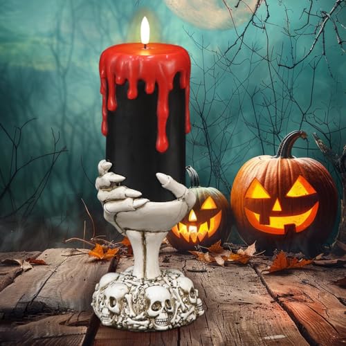 Black Flameless Pillar Candle Battery Operated with 6 Hour Timer