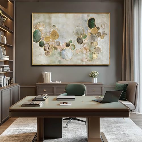 Gold Line Home Wall Decor Abstract Wall Art Neutral Canvas Artwork 32"x48" Decorations for Bedroom Large Paintings for Living Room
