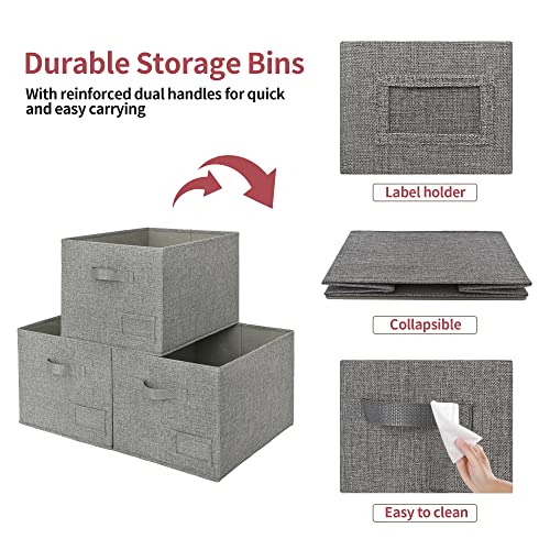 Closet Shelf Baskets with Label (3 Count)