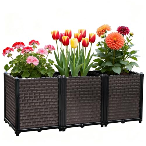 Large Planters for Outdoor Plants 20" Tall Planter Box (3 Count)