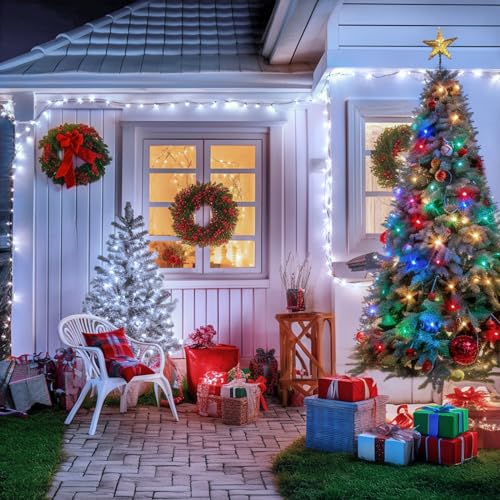 2 Pack Solar String Lights Outdoor Waterproof (66 Foot)