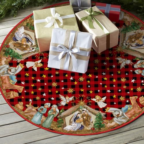 Buffalo Plaid Christmas Tree Skirt 36 Inch
