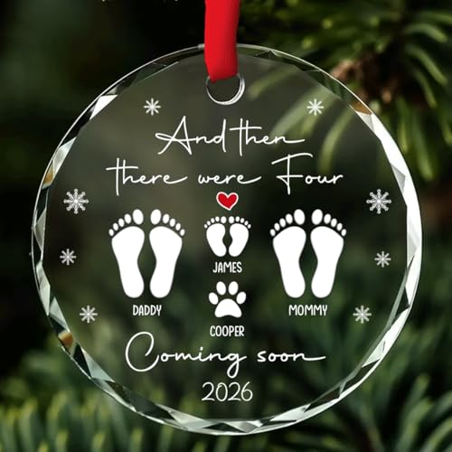 A Little One On Way Glass Ornament