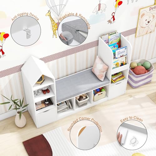 Kids Bookcase and Bookshelf with Reading Nook