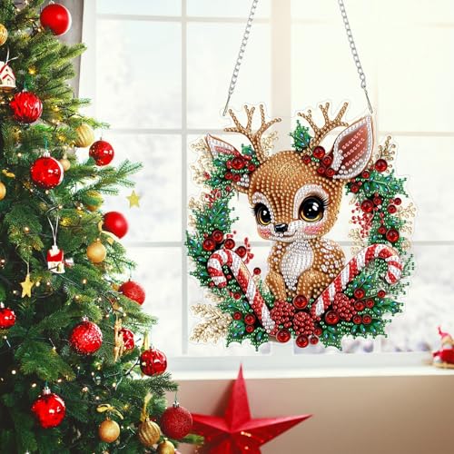 Christmas Deer Diamond Art Hanging Kits for Adult