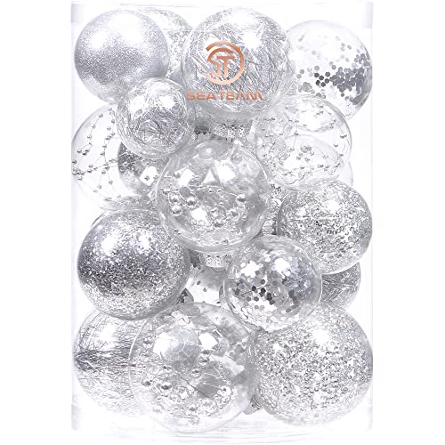 25 Pack Assorted Clear Christmas Ball Ornaments (25 Count)