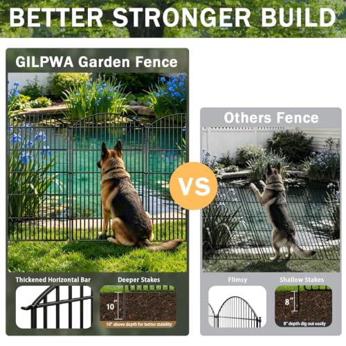 10 Panels Decorative Garden Metal Fence (96 Sq Ft)