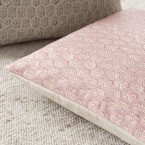 Decorative Floral Print Throw Pillow Covers 18×18 Light Pink (2 Count)