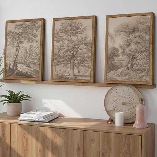 Vintage Landscape Framed Wall Art Set of 3