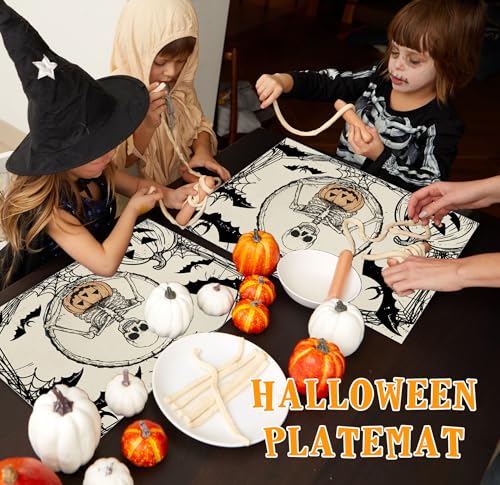 Halloween Skeleton Placemats Set of 4 (4 Count)