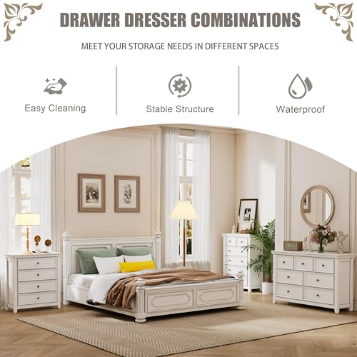 White 7 Drawer Dresser