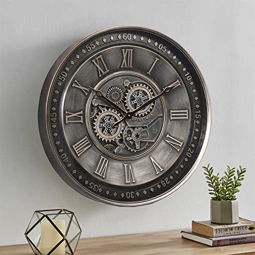 24 Inch Large Moving Gear Wall Clock for Living Room Decor