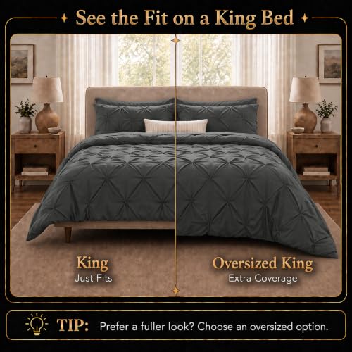 Oversized King Comforter Set Dark Grey
