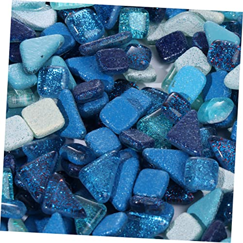 Blue Crystal Glass Mosaic Tiles 500g for DIY Craft Decor