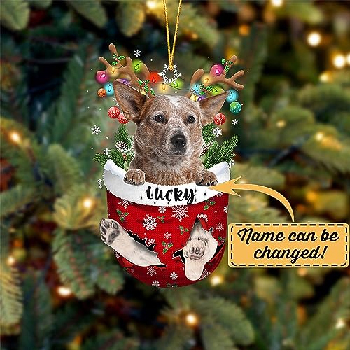 Red Heeler Dog Christmas Ornament