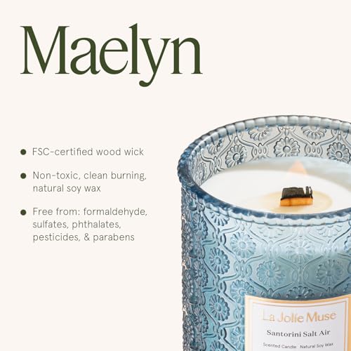 Santorini Salt Air Scented Candles for Home (19.4 Ounce)