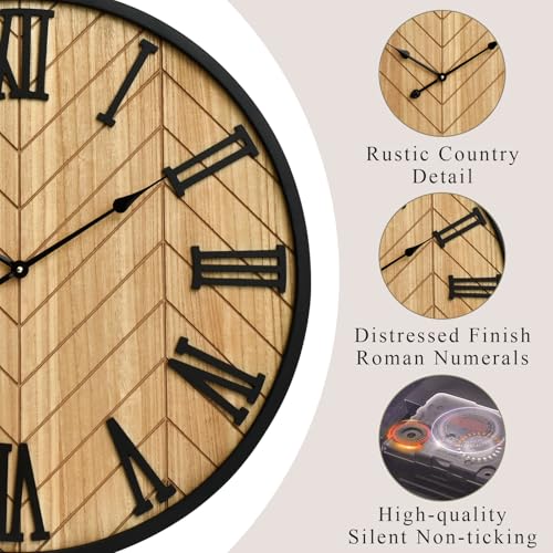 30 Inch Large Wall Clock Farmhouse Style