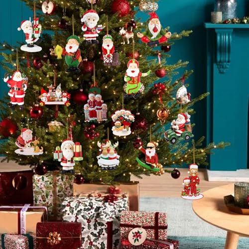 Santa Claus Christmas Hanging Ornaments Small Xmas Tree Decor 15 Pcs