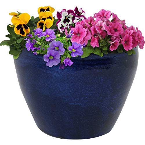 Sunnydaze Chalet 14.5" Ceramic Plant Pot