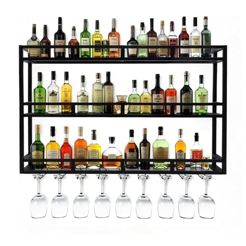 Modern Wine Rack Wall Mounted With Glass Holder