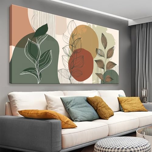 Large Modern Abstract Boho Wall Art For Living Room 29x58 In