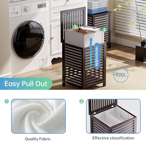 Double Laundry Hamper with Lid