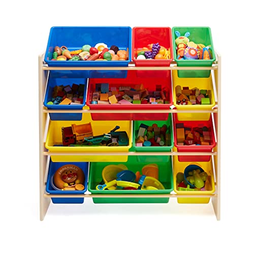 Kids Toy Storage Organizer With 12 Plastic Bins