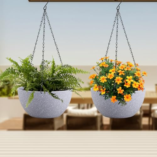 8 inch Small Hanging Planters for Indoor Outdoor Plants (2 Count)