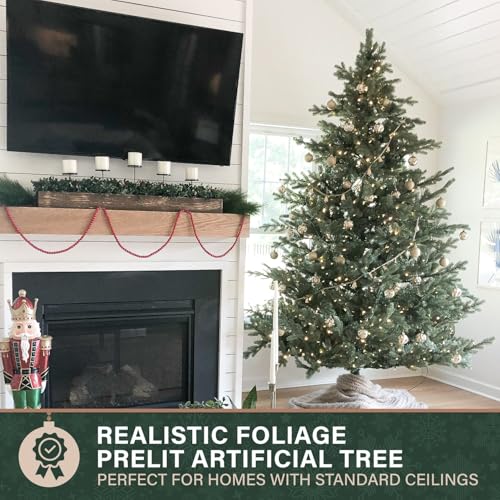 7.5 Ft. Foxtail Pine Artificial Christmas Tree with White Incandescent Smart Lights and Stand