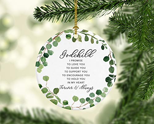 Round Ceramic Porcelain Christmas Tree Ornament Keepsake Collectible Gift