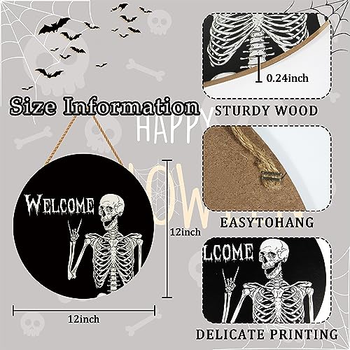 Halloween Decorations Wreath Halloween Skull Welcome Door Sign Front for Door Decoration
