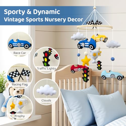 Baby Mobile for Crib Race Car Crib Mobile for Boys Newborn Gifts