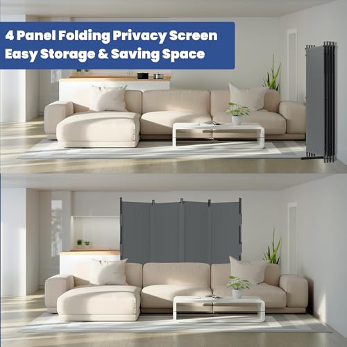 Room Divider 4 Panel Upgraded 88” Folding Screen Highly Secretive