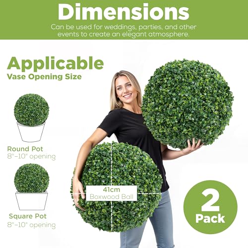 16.14" Faux Boxwood Balls (2 Count)