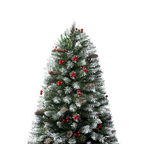 Vancouver 7.5ft Frosted Prelit Artificial Christmas Tree with Pine Cones