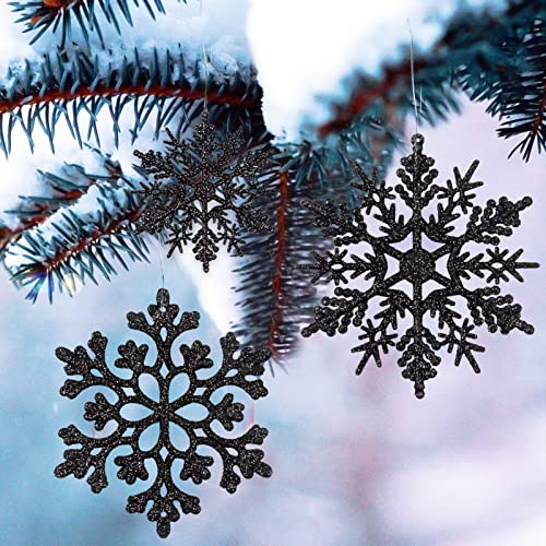 36pcs Black Christmas Snowflake Ornaments (36 Count)
