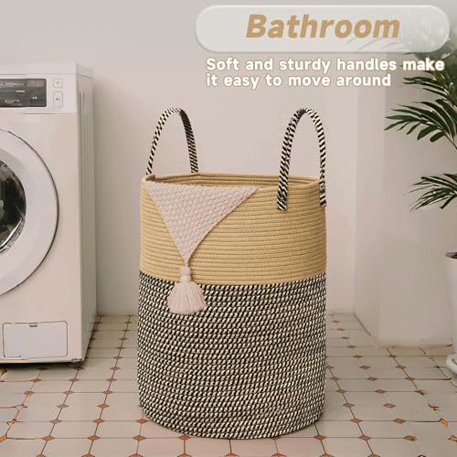 60L Cotton Rope Laundry Basket Hamper